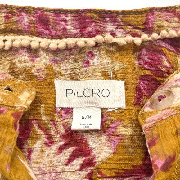 Pilcro Floral Button Front Top Size Small Medium Boho Festival Tropical Vacation - Picture 12 of 16